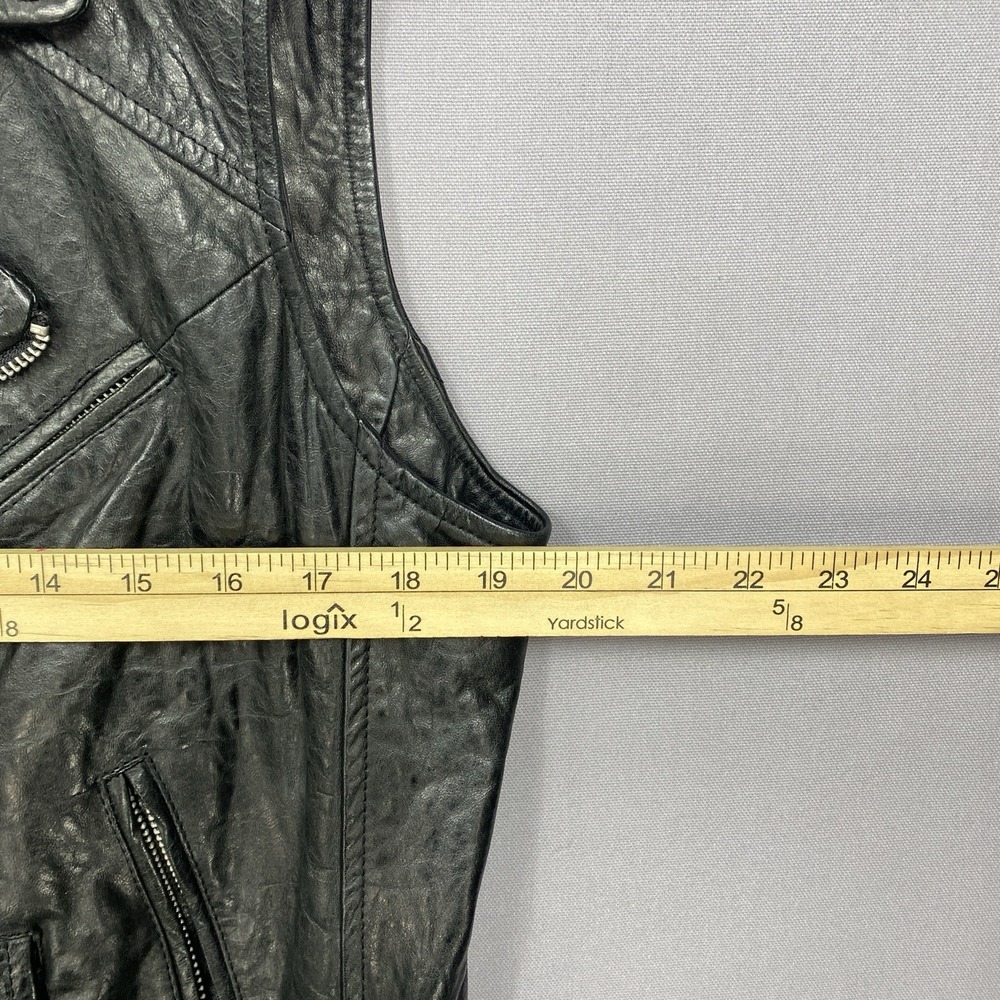 Rebecca Minkoff Vest Large Lambskin Leather Moto Biker Asymmetrical Zipper Black - Picture 5 of 12